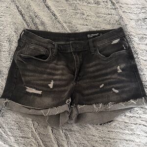 Blank NYC Black Distressed Denim Cutoff Shorts